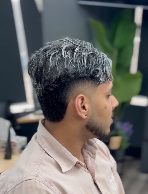 Finished cut, side profile in the chair